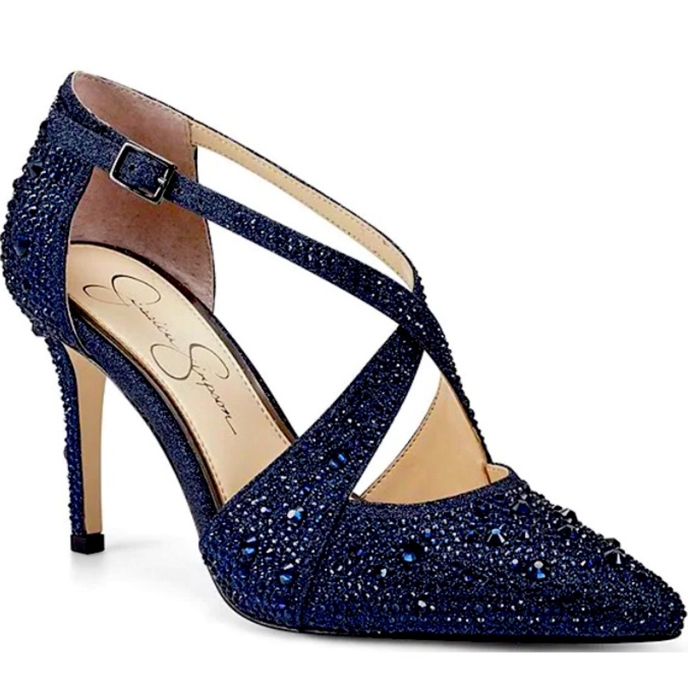Stiletto pumps- glitter jewel embellished